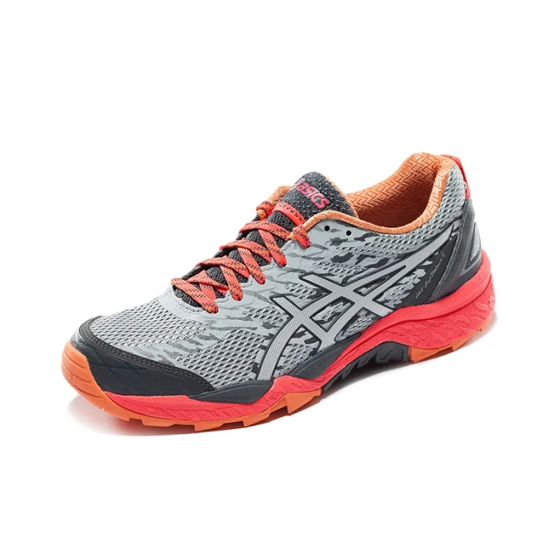 Asics GEL-FujiTrabuco 7 Wear-Resistant Low-Top Running Shoes Women's Gray Pink-1