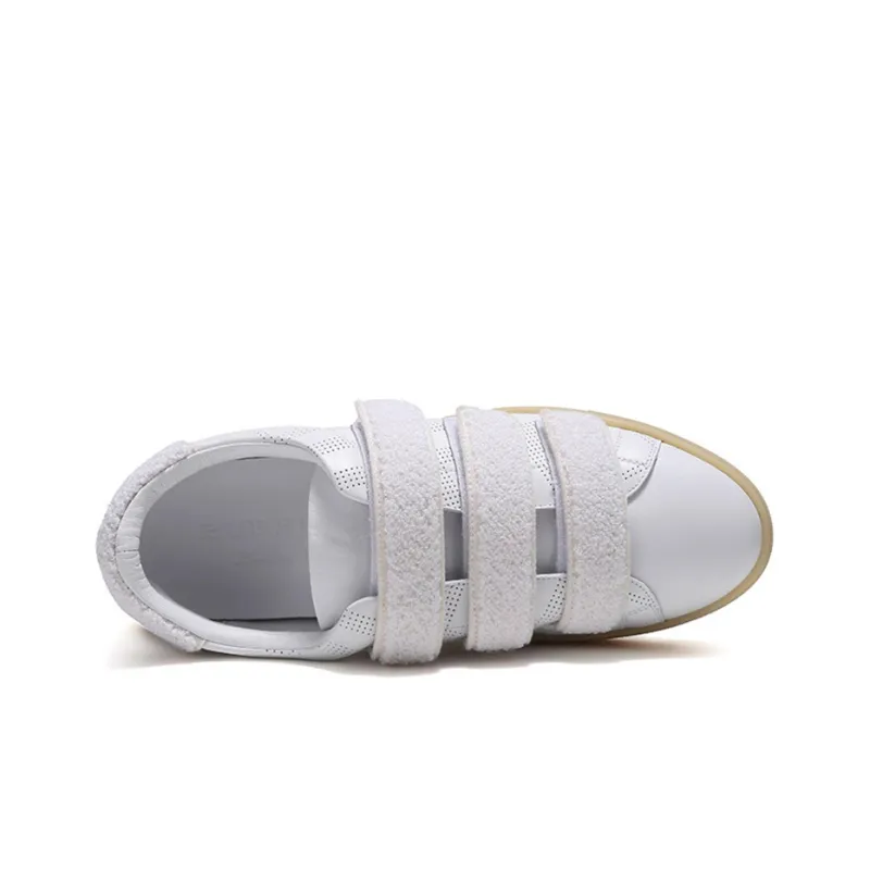 Burberry Bert Velcro Strap Perforated Leather Sneakers 'White'-4