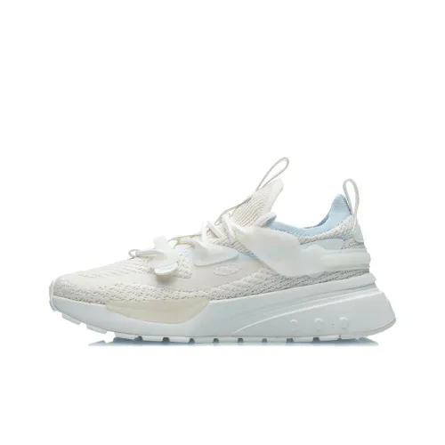 LINING Jade Bead Running Shoes Women's Low-Top Mist White