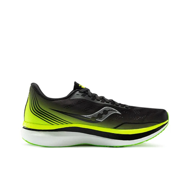 Saucony Anti Slip Wear Resistant Low Top Running Shoes Men's Black Green-1