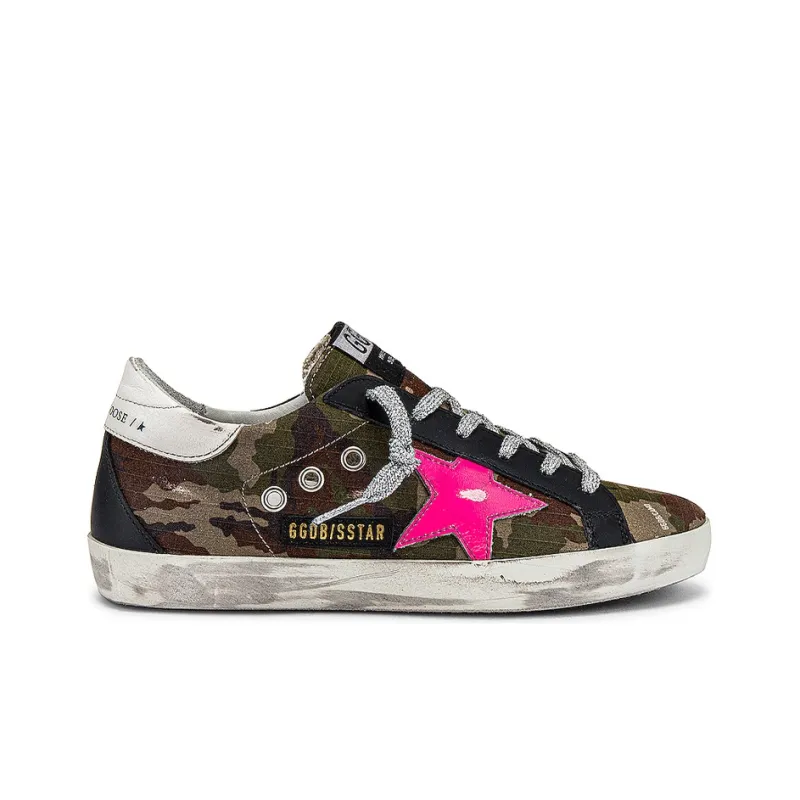 Golden Goose Super-Star Low-Top Skateboard Shoes Women's Camouflage Old-fashioned-1