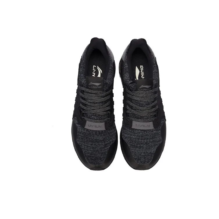 LiNing Half Air Cushion Cushioned Anti-Slip And Wear-Resistant Lightweight Low-Top Running Shoes Men's Black Gray-3