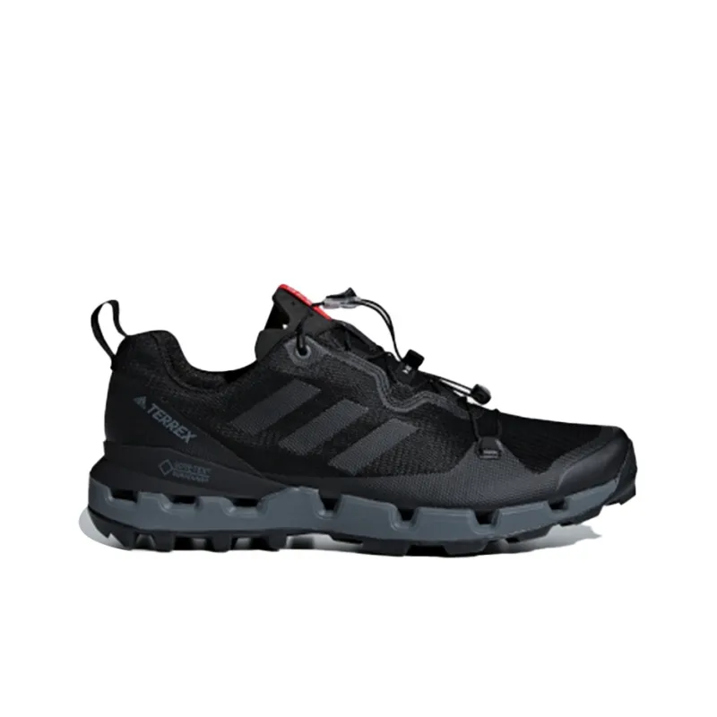 Adidas Terrex Fast Gtx-Surround Slip-Resistant Breathable Low-Top Casual Shoes Men's Black Gray-1