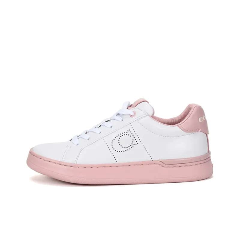 COACH Stylish Skateboarding Shoes Women's Light Pink White-0