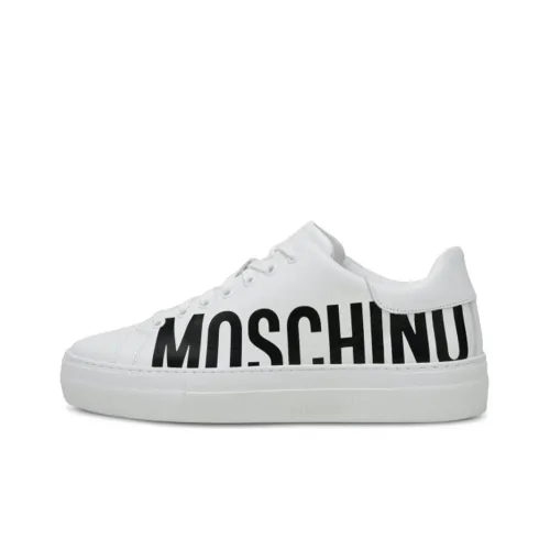 MOSCHINO Skateboard Shoes Men Low-Top White/Black