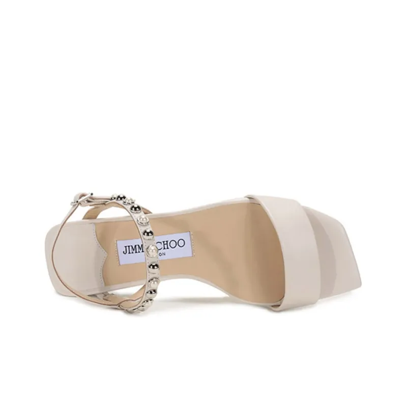 Jimmy Choo Aadra One Strap Sandals Women's Ecru-4