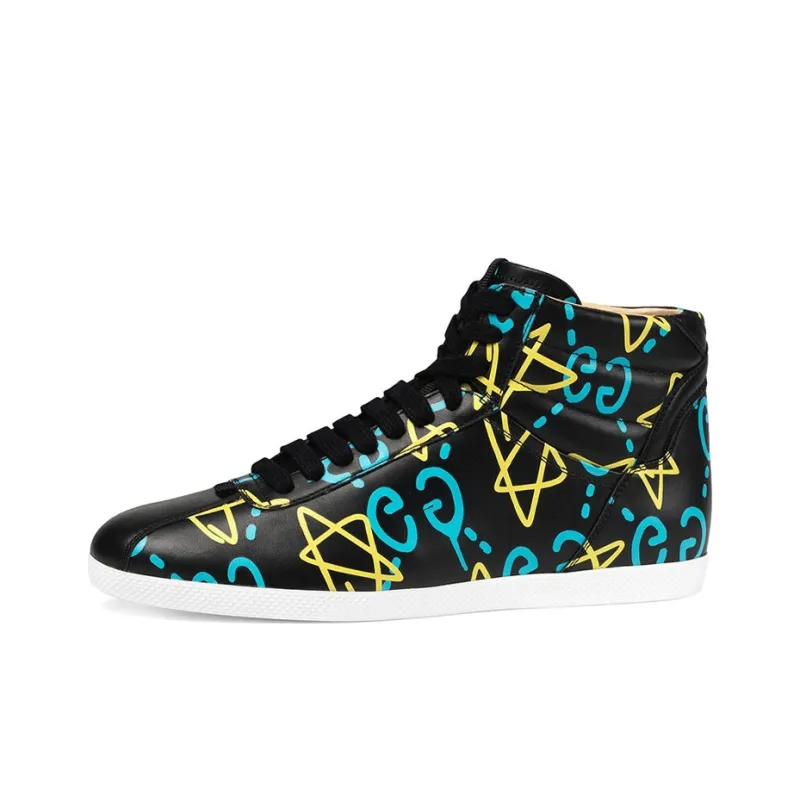 GUCCI Ace High-Top Graffiti Ghost Stars-0