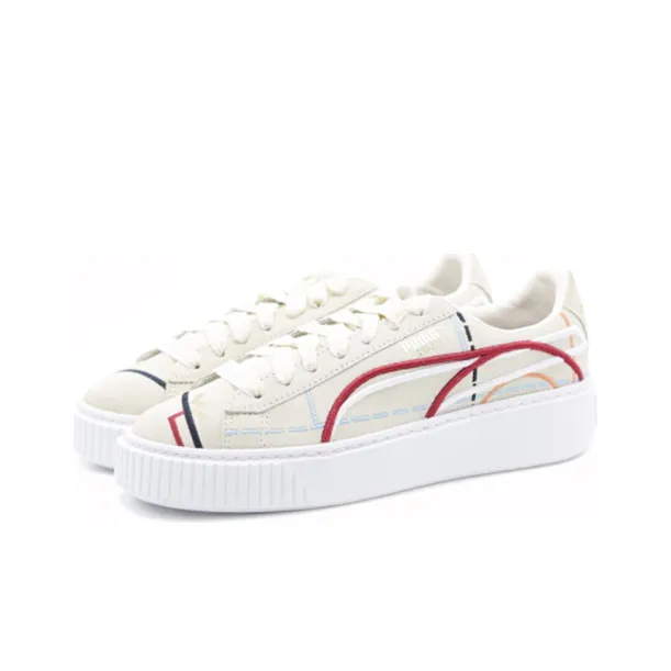 PUMA Suede Platform Courture 'White Red' Women's-2