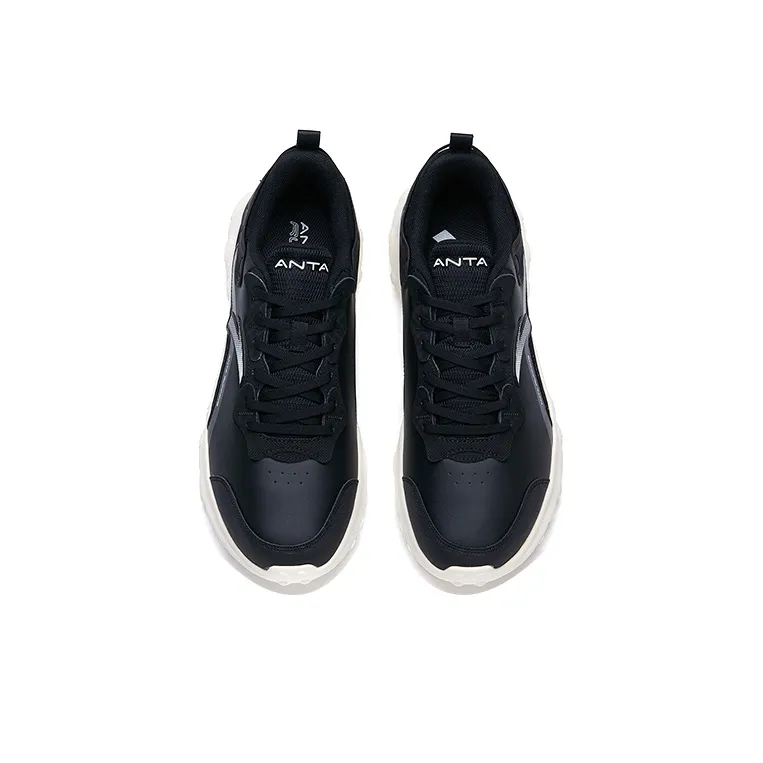Anta Anti-Slip And Wear-Resistant Breathable Low-Top Running Shoes Men's Black White-2