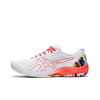 Asics Court Speed Ff Wear-Resistant Slip-Resistant Low-Top Running Shoes Women's White Red