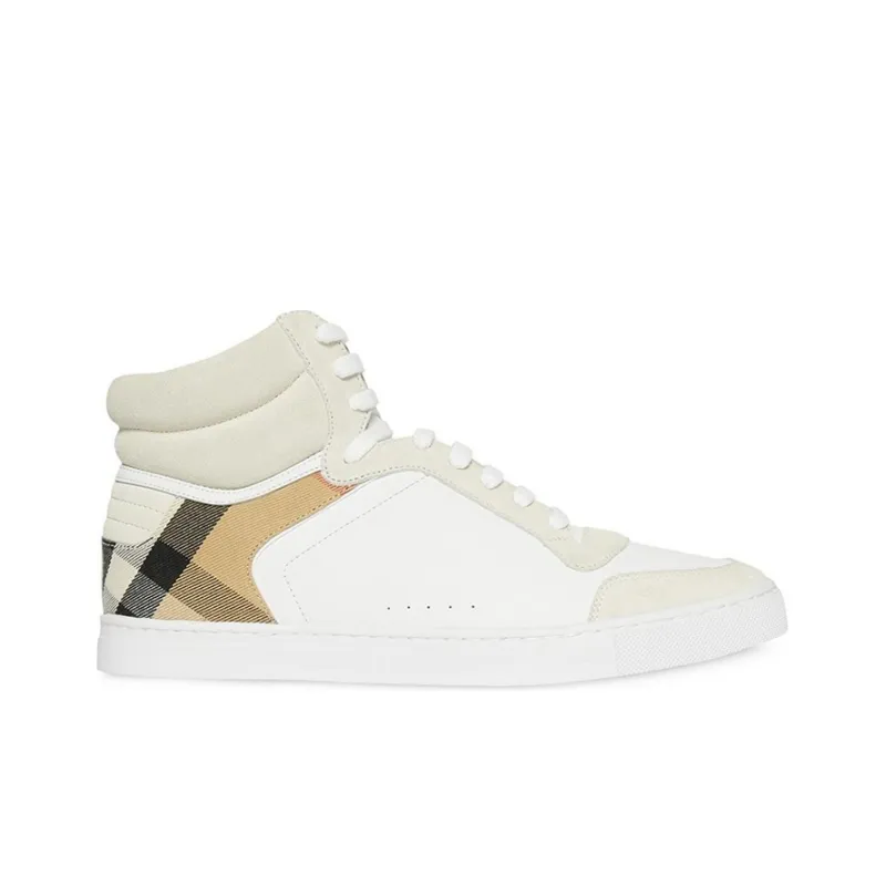 Burberry House Check High Top Sneakers White Archive Beige-1