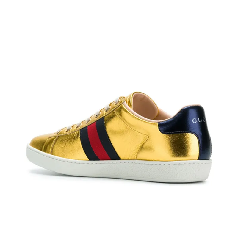 GUCCI Women's Ace Metallic 'For Love Gold' Women's-3