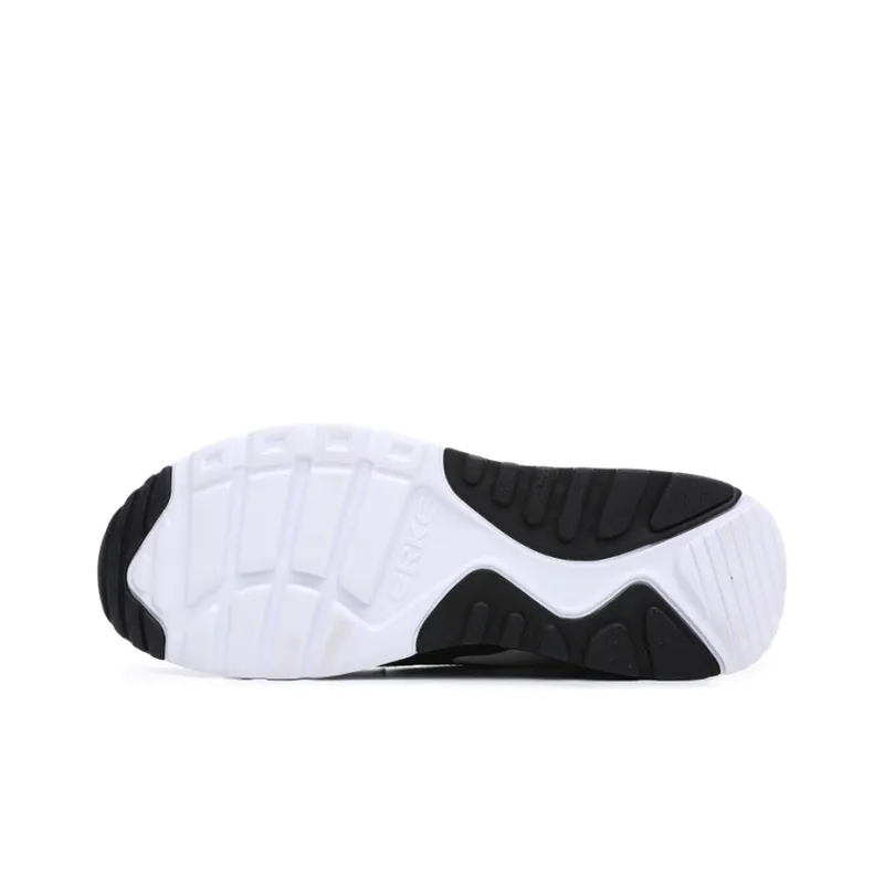 Erke Shock Absorbers With Slip Resistant And Abrasion Resistant Properties Low Top Running Shoes Men's White Black-4