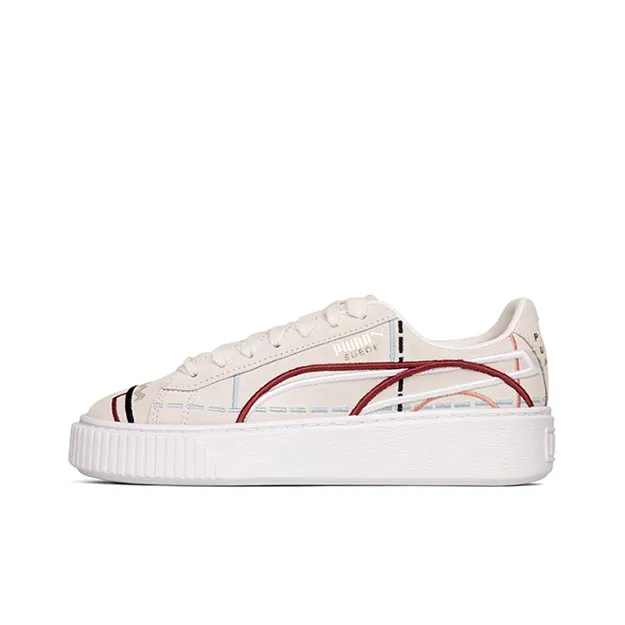 PUMA Suede Platform Courture 'White Red' Women's-1