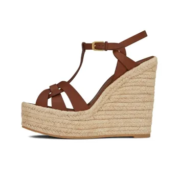 SAINT LAURENT Tribute Wedge Espadrilles Women's