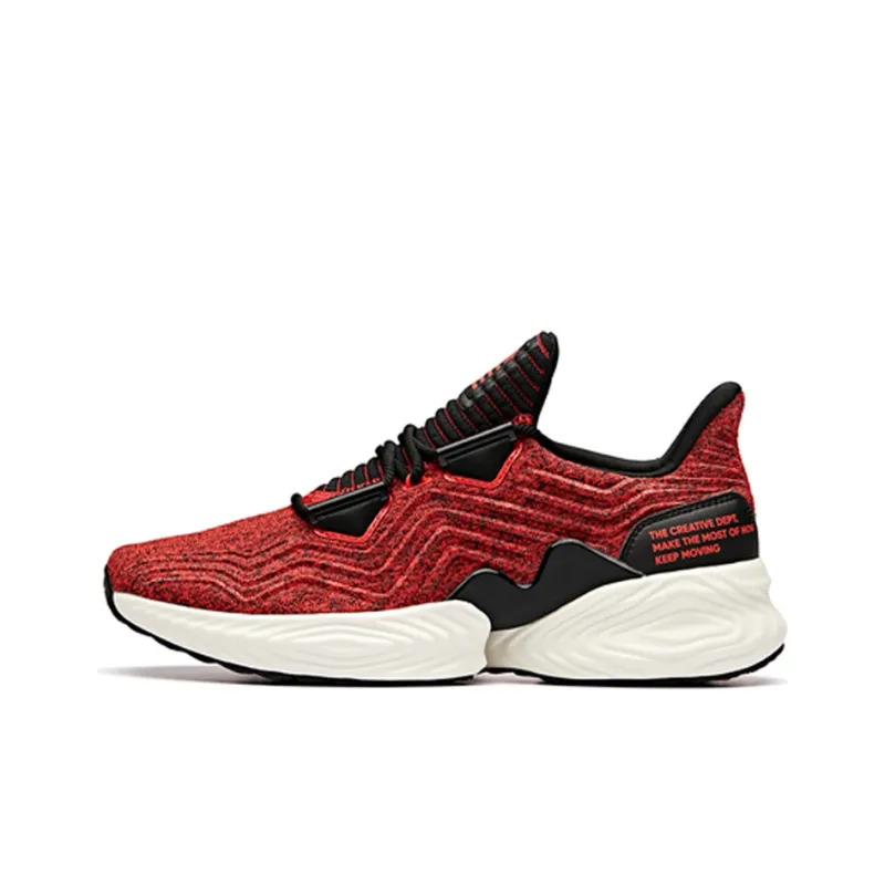 ANTA Running Shoes Men Low Top Fluorescent Laser Red/Black/ANTA White-0
