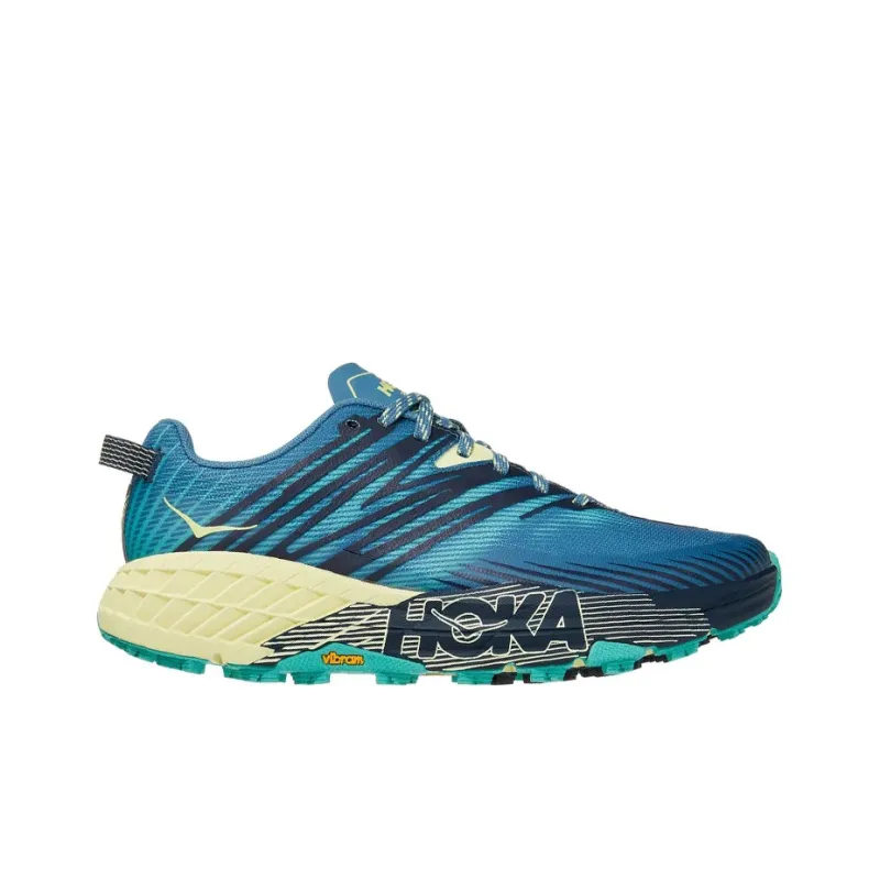 HOKA ONE ONE Speedgoat 4 Cushioning Anti Slip Wear Resistant Breathability Low Top Running Shoes Women's Blue Green-1