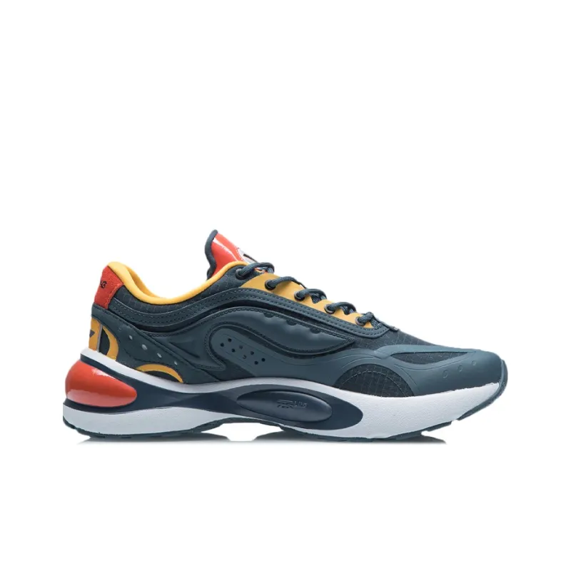 LiNing V8 Cushioned Slip Resistant Abrasion Resistant Low Top Running Shoes Men's Dark Blue-1