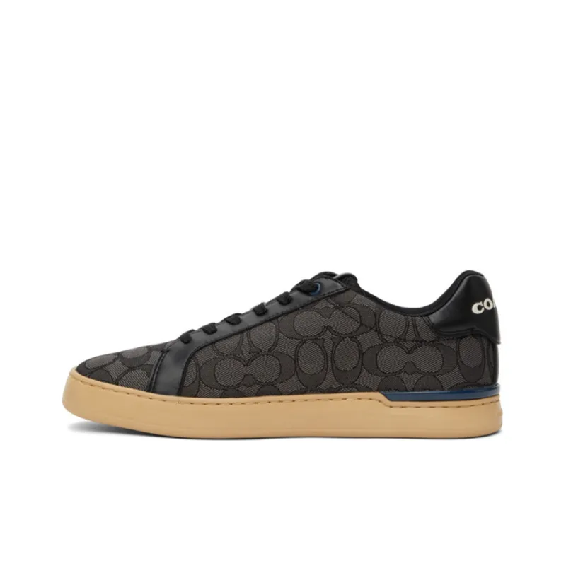 COACH Lowline Collection Low Top Stylish Skateboarding Shoes Men's Black Gray-0
