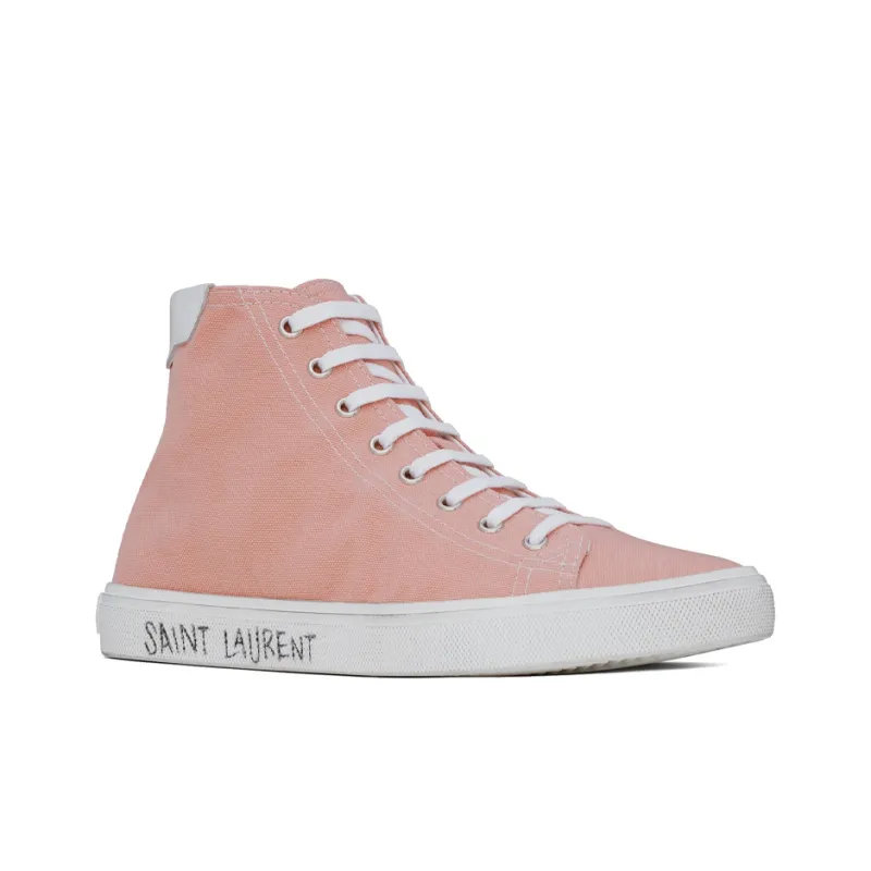 SAINT LAURENT Canvas Shoes Women's High Top Pink-2