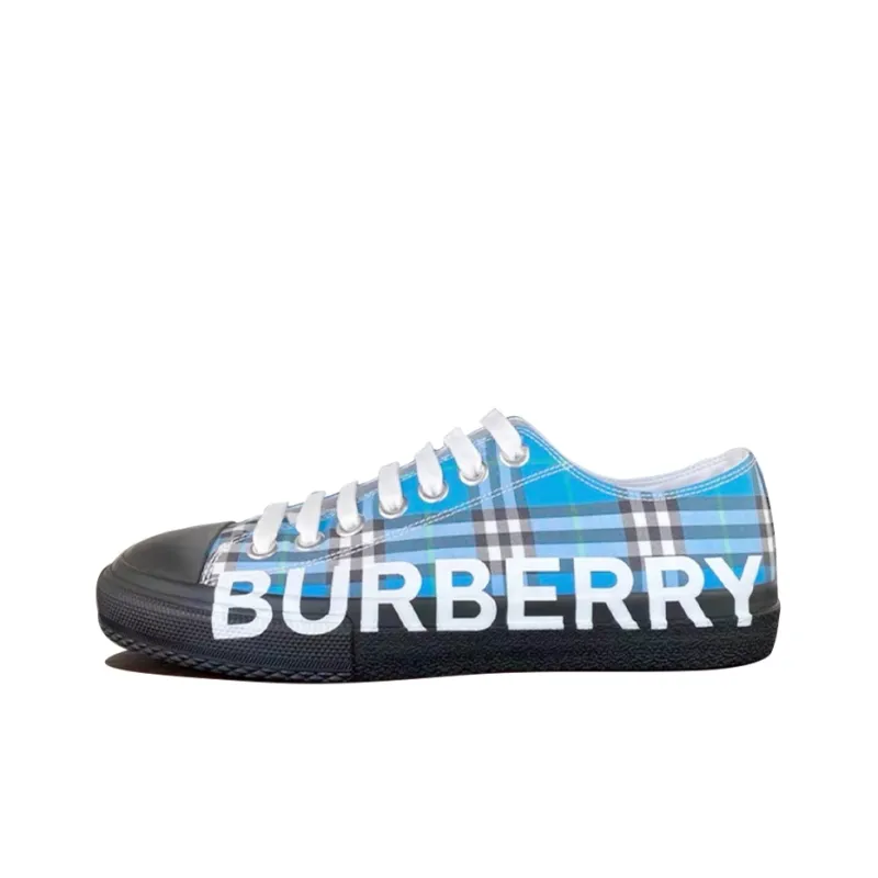 Burberry Low Top Stylish Skateboarding Shoes Men's Azure Blue-0