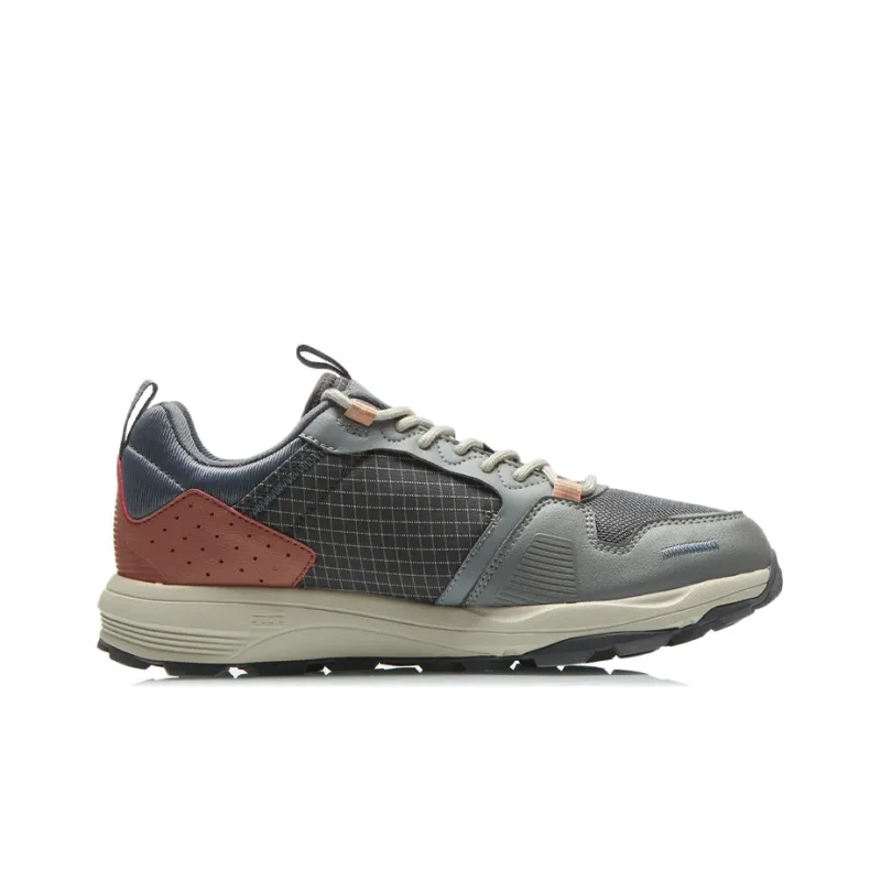LiNing Slip-Resistant Cushioning Wear-Resistant Low-Top Running Shoes Gray-1