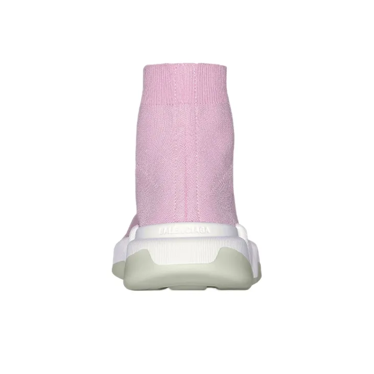 Balenciaga Speed 2.0 Anti-Slip And Wear-Resistant Breathable High-Top Casual Shoes Women's Peach Pink-4