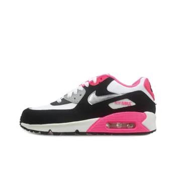 Nike Air Max 90 Cushioning Anti-Slip And Wear-Resistant Rebound Low-Top Casual Running Shoes GS Black Pink White