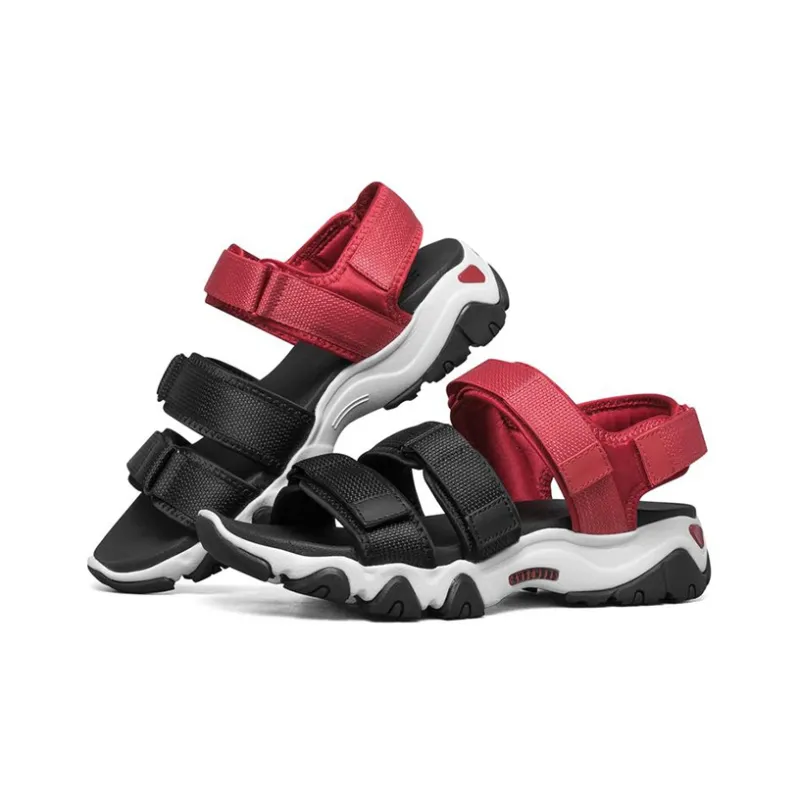 Skechers D'Lites 2.0 Sandals Black/Red/White Women's-2
