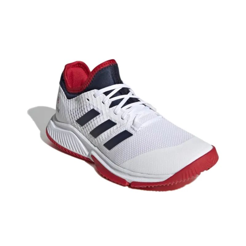 Adidas Court Team Bounce Shoes White/Blue Women's-2