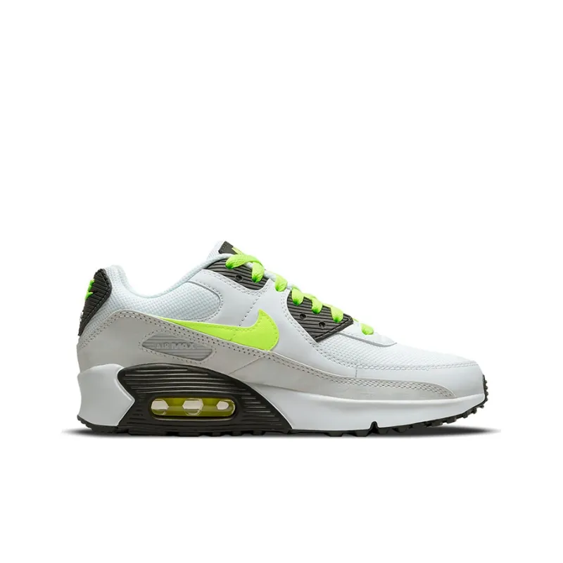 Nike Air Max 90 Leather White Volt GS-1