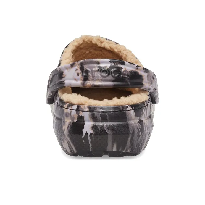 Crocs Classic Lined Bleach Dye Clogs 'Black White Beige'-5