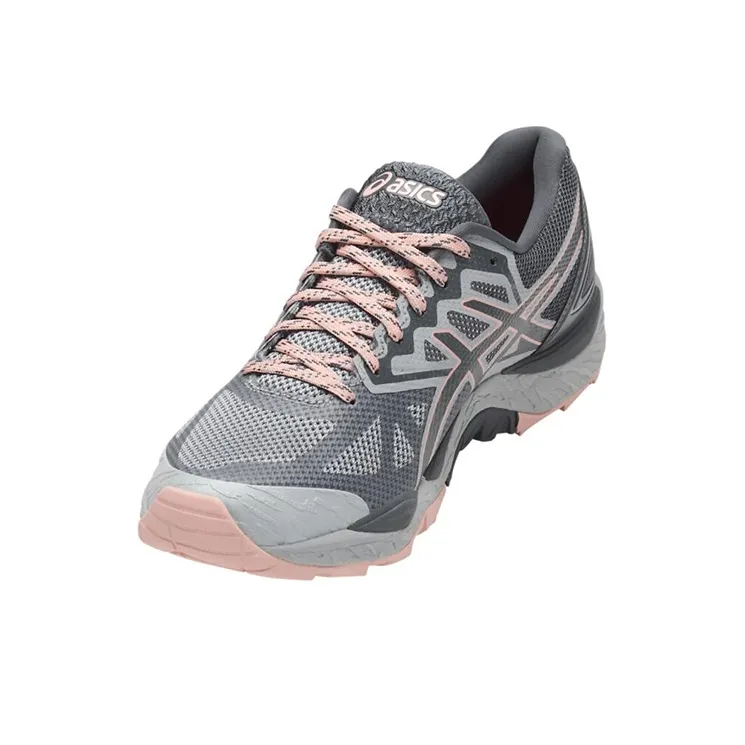 Asics GEL-FujiTrabuco 7 Durable Breathable Low-Top Running Shoes Women's Gray Pink-3