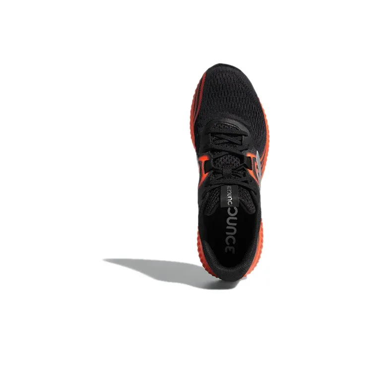 Adidas Aerobounce 2 Breathable Low-Top Running Shoes Men's Black Orange-4