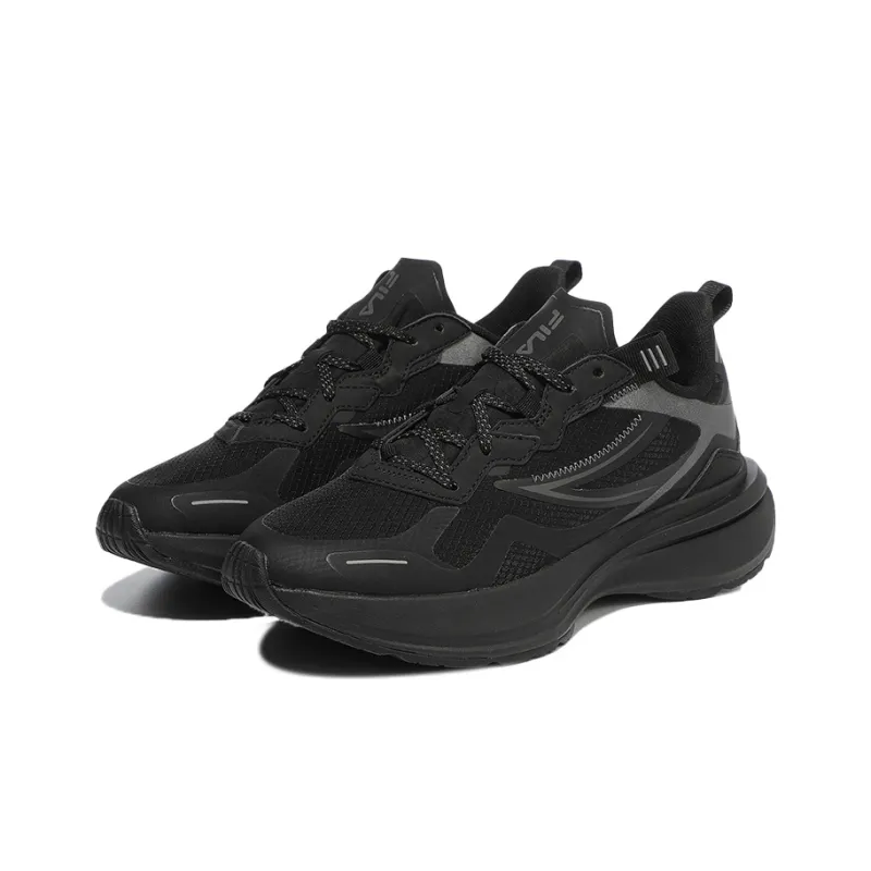 FILA Flagpole Flagpole Low Top Running Shoes Unisex Black Korean Style-2