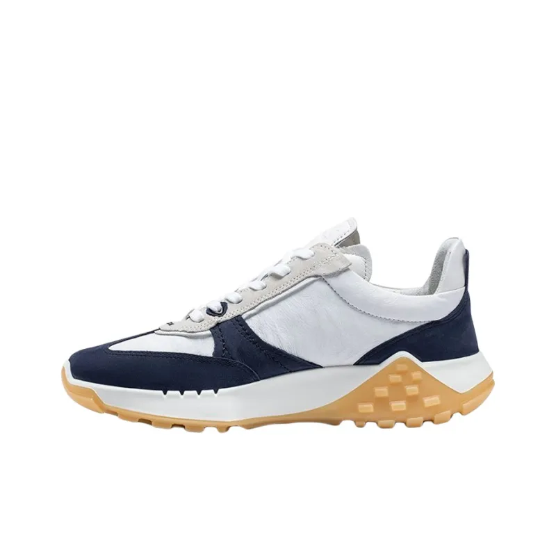 Ecco Slip Resistant And Abrasion Resistant Coverage Low Top Sports Casual Shoes Men's Blue White-0