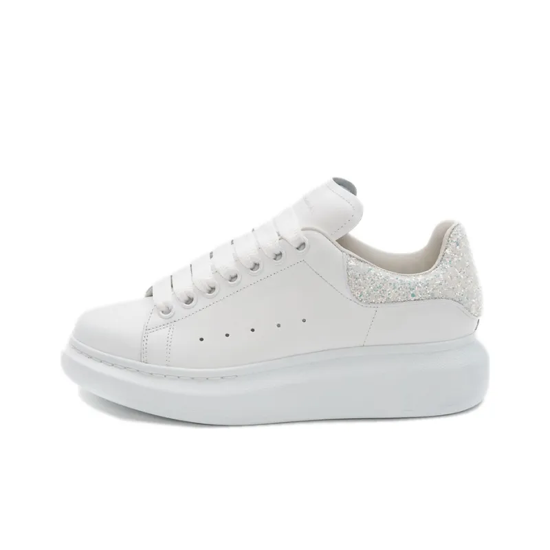 Alexander McQueen Oversized Sneaker 'White Silver Glitter' Women's-0