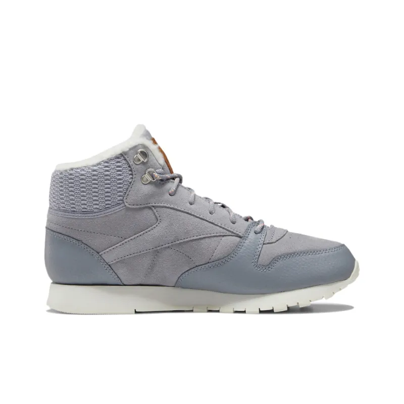 Reebok Classic Leather Running Shoes Women's Mid Top Concrete Gray-1