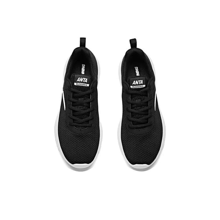 Anta Running Collection Cushioning Anti-Slip Wear-Resistant Breathability Low-Top Running Shoes Women's Black White-3