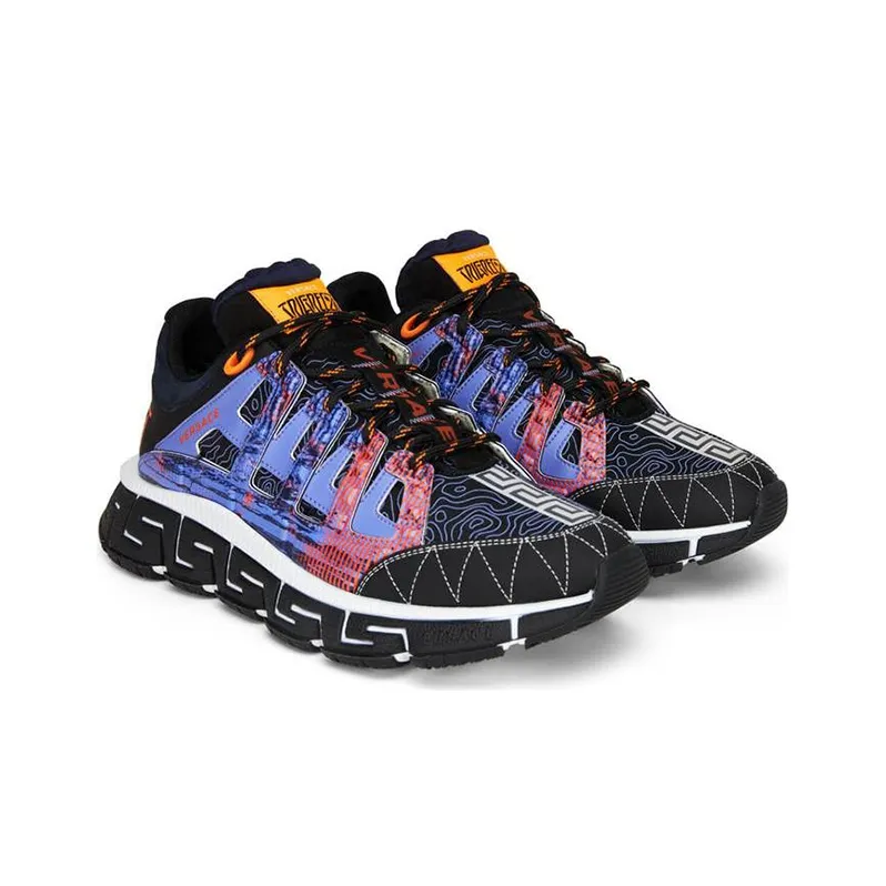 VERSACE Trigreca Black Bright Orange Powder Blue-2