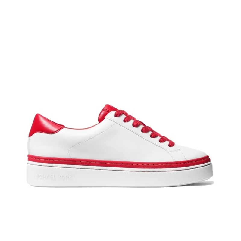 MICHAEL KORS Low Top Stylish Skateboarding Shoes Women's White Red-1