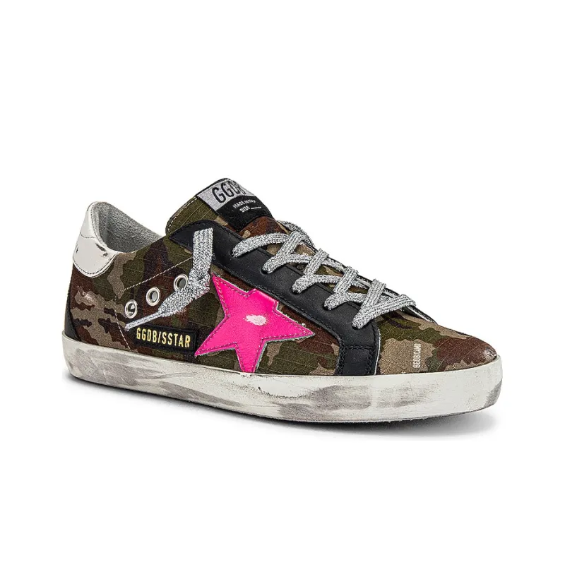 Golden Goose Super-Star Low-Top Skateboard Shoes Women's Camouflage Old-fashioned-2