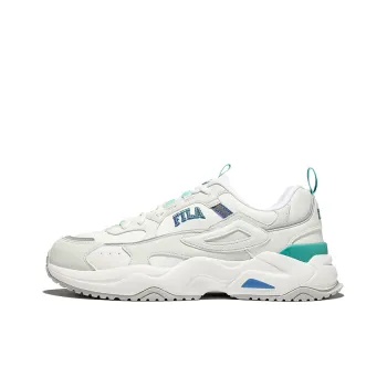 FILA Rayflide Cushioning Anti Slip And Wear Resistant Low Top Casual Shoes Unisex White Blue Green Korean Style