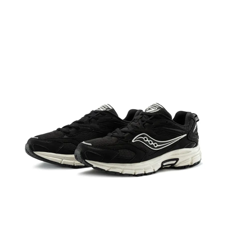 Saucony Cohesion 9 Cushioning Anti Slip Wear Resistant Breathability Low Top Casual Running Shoes Men's Black Loose Fit-2