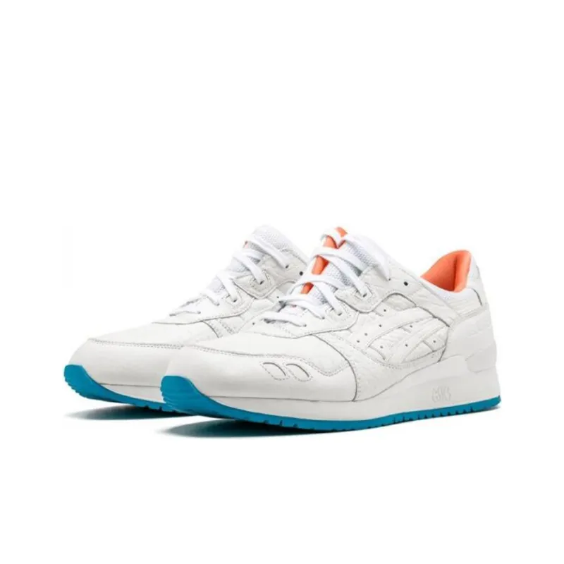 Asics Gel Lyte 3 Breathable Abrasion Resistant Slip Resistant Low Top Running Shoes Men's White Blue Orange-2