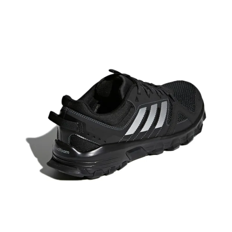 Adidas Neo Rockadia Trail Slip-Resistant Low-Top Running Shoes Men's Black White-3