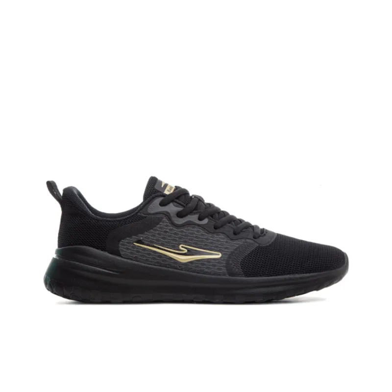 Erke Breathable And Resilient Low Top Running Shoes Men's Black Gold-1