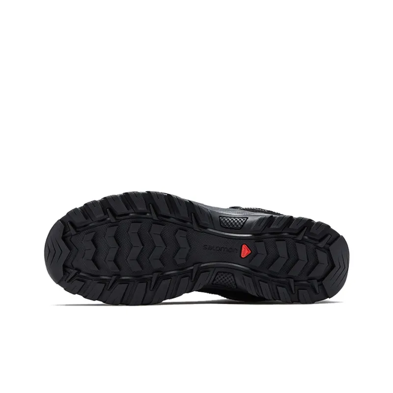 SALOMON Cushioned Slip Resistant Abrasion Resistant Mid Top Hiking Trekking Shoes Men's Ebony-4