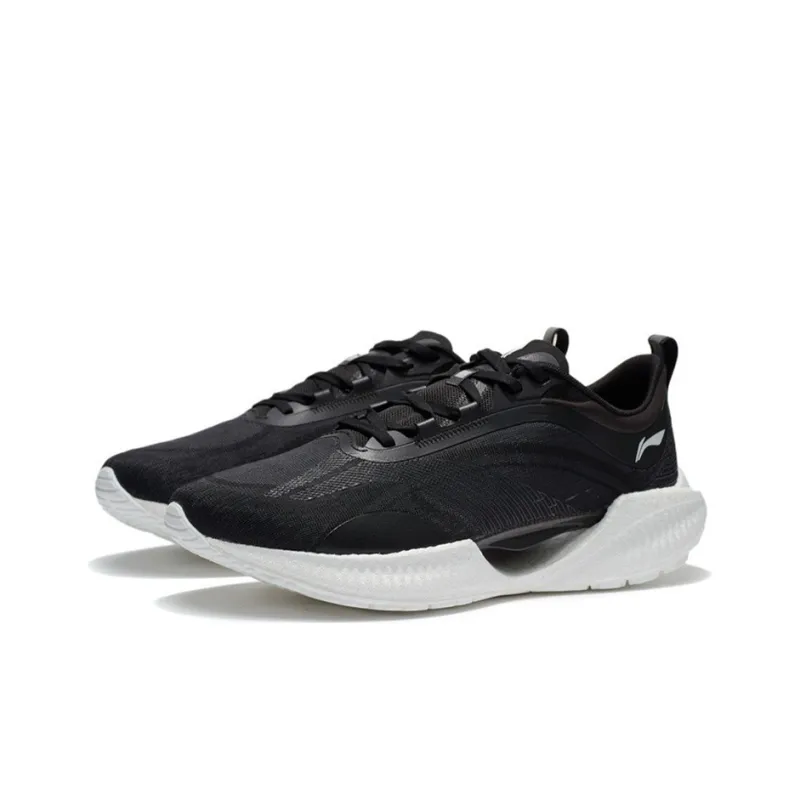LiNing Super Light 19 Cushioning Anti Slip And Wear Resistant Reflective Low Top 䨻 Casual Running Shoes Men's Black-2