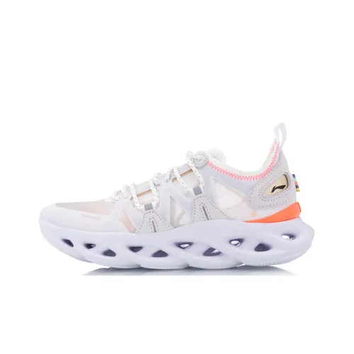 LINING Li Ning Arc Running Shoes Women's Low-Top White Gray